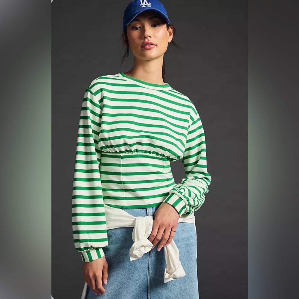Maeve Corset-Waist Sweatshirt
